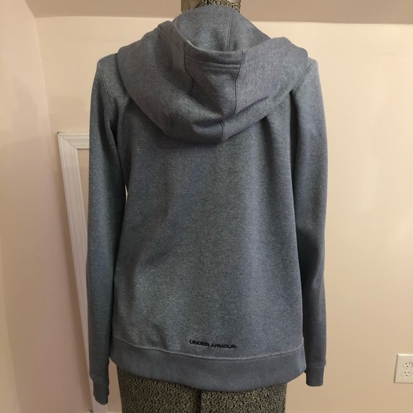 Heather Gunmetal Under Armour Zip Up Sweatshirt - Picture 6 of 8